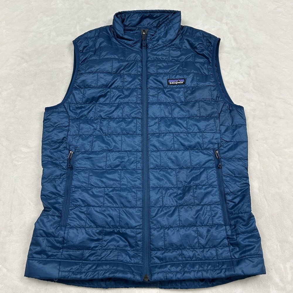 Patagonia Nano Puff Vest Mens Medium Blue Quilted Insulated Full Zip 84242